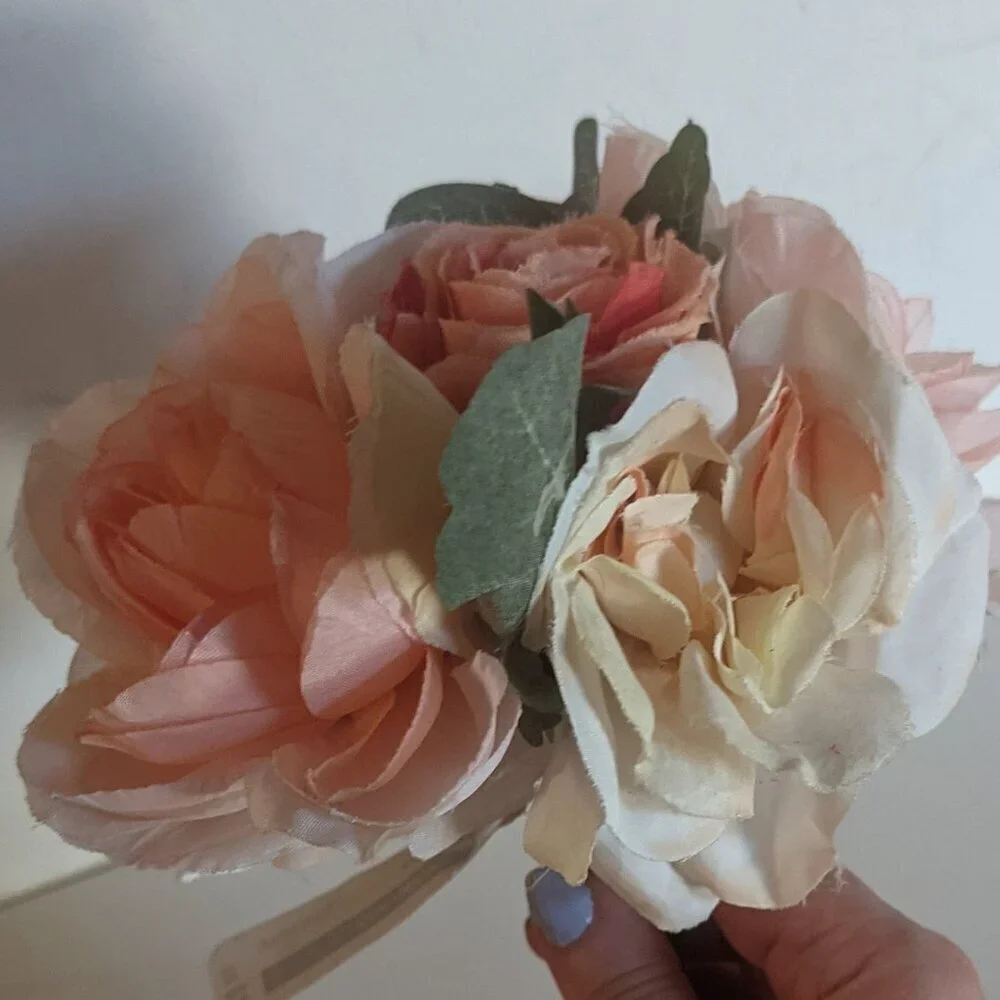 NWT Rustic Sm Faux Floral Farmhouse Bouquet Summer Wedding Ceremony Home Decor